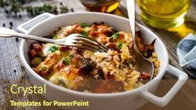  Presentation with breast - Slides with rice-casserole-with-barbecue-chicken background and a tawny brown colored foreground