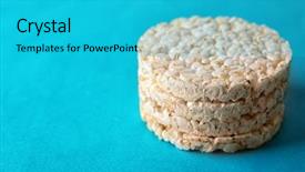  Presentation with rice crackers - PPT theme enhanced with rice crackers on blue background background and a cyan colored foreground