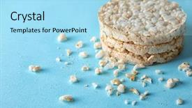  Presentation with rice crackers - Slide deck having rice crackers on blue background background and a arctic colored foreground