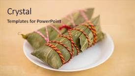  Presentation with dragon boat - Cool new theme with rice dumpling for dragon boat backdrop and a lemonade colored foreground