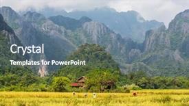  Presentation with rice field - PPT layouts consisting of rice field background and a  colored foreground