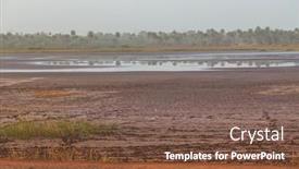  Presentation with rice fields - Presentation design featuring rice-fields-outside-bissau background and a tawny brown colored foreground