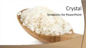 Presentation with rice grain - Audience pleasing PPT theme consisting of rice grain in wooden spoon backdrop and a white colored foreground