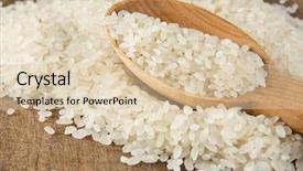  Presentation with rice grain - Presentation theme with rice grain in wooden spoon background and a lemonade colored foreground