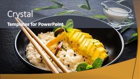  Presentation with coconut milk - Slide set consisting of rice-in-coconut-milk background and a gray colored foreground