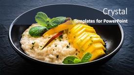  Presentation with coconut milk - Presentation theme featuring rice-in-coconut-milk background and a ocean colored foreground