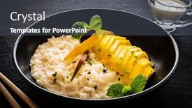  Presentation with milk coconut - Presentation theme enhanced with rice-in-coconut-milk background and a dark gray colored foreground