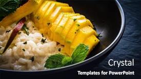  Presentation with coconut milk - PPT theme with rice-in-coconut-milk background and a wine colored foreground