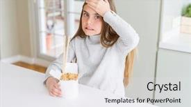  Presentation with angry kid - PPT layouts with rice in delivery box stress background and a white colored foreground