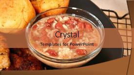  Presentation with red coffee bean - Audience pleasing presentation consisting of rice in kitchen or restaurant backdrop and a  colored foreground