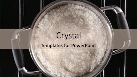  Presentation with rice - Audience pleasing presentation design consisting of rice in metal pan on hotplate backdrop and a mint green colored foreground