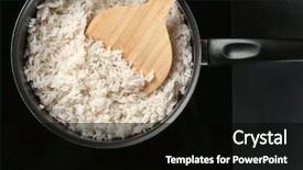  Presentation with rice mechanics - Amazing slide deck having rice in saucepan with spoon backdrop and a  colored foreground