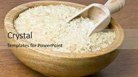 Presentation with export - Slide deck consisting of rice in wood plate closeup background and a lemonade colored foreground
