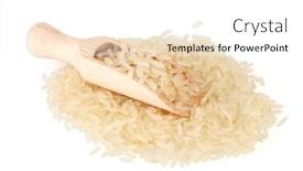  Presentation with rice - PPT theme having rice-in-wooden-scoop-isolated background and a white colored foreground