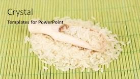  Presentation with bamboo - Slide set having rice-in-wooden-scoop background and a yellow colored foreground