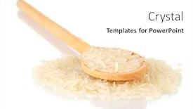  Presentation with spoon - Audience pleasing presentation consisting of rice-in-wooden-spoon-isolated backdrop and a white colored foreground