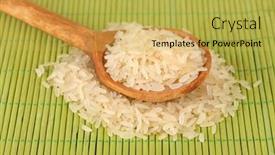  Presentation with spoon - Presentation theme having rice-in-wooden-spoon background and a yellow colored foreground