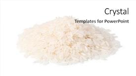  Presentation with rice - Colorful presentation enhanced with rice isolated on a white background backdrop and a white colored foreground