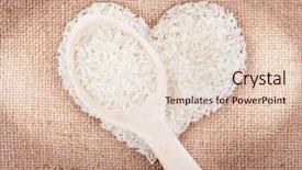  Presentation with shape heart - Amazing PPT theme having rice laid backdrop and a lemonade colored foreground