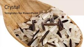  Presentation with spoon - Slide deck consisting of rice mixed over the spoon background and a  colored foreground