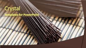  Presentation with jasmine rice brown rice black - PPT theme with rice noodles on a straw background and a  colored foreground