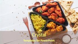  Presentation with fried chicken - Cool new slide set with spicy indian fried chicken served backdrop and a tawny brown colored foreground