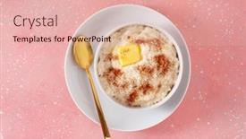  Presentation with lait - Slide set having rice-pudding-with-butter-cinnamon background and a lemonade colored foreground
