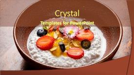  Presentation with pudding - Slide set featuring rice-pudding-with-fresh-berries background and a tawny brown colored foreground