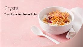  Presentation with brown rice - Slides consisting of rice-pudding-with-norwegian-brunost background and a lemonade colored foreground