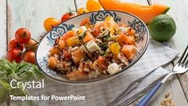  Presentation with melon - Amazing presentation theme having rice-salad-with-black-rice backdrop and a violet colored foreground