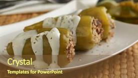  Presentation with satellite dish satellite dish design - PPT layouts featuring rice straw - turkish dish biber dolma stuffed background and a tawny brown colored foreground