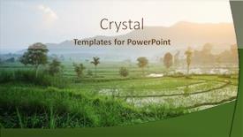  Presentation with indonesia - PPT theme consisting of rice-tarrace-in-mountains-bali background and a  colored foreground