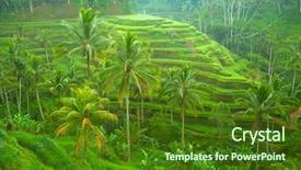  Presentation with bali - Slide deck with mountains on bali indonesia background and a tawny brown colored foreground