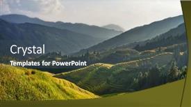  Presentation with rice fields - Slide set enhanced with rice-terraced-fields-of-wengjia background and a ocean colored foreground