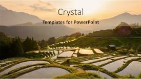  Presentation with rice terraces - Presentation theme enhanced with rice-terraces-at-sunset background and a lemonade colored foreground