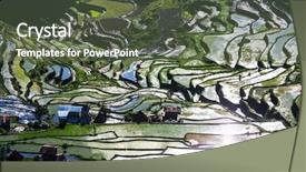  Presentation with philippines culture - Theme featuring rice terraces in the philippines background and a tawny brown colored foreground