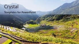  Presentation with rice terraces - Audience pleasing theme consisting of rice terraces in the philippines backdrop and a light blue colored foreground