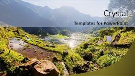  Presentation with philippines culture rice terraces - Cool new slide deck with rice terraces in the philippines backdrop and a light blue colored foreground