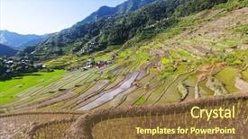  Presentation with philippines culture - Presentation design consisting of rice terraces in the philippines background and a tawny brown colored foreground