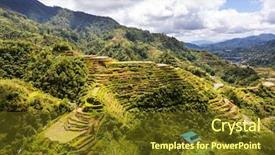  Presentation with philippines culture rice terraces - Cool new slide deck with rice terraces in the philippines backdrop and a tawny brown colored foreground