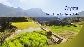  Presentation with philippines culture rice terraces - Colorful theme enhanced with rice terraces in the philippines backdrop and a  colored foreground