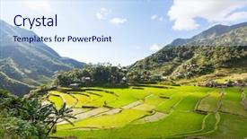  Presentation with philippines culture rice terraces - PPT layouts consisting of rice terraces in the philippines background and a sky blue colored foreground