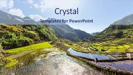  Presentation with philippines culture rice terraces - PPT theme with rice terraces in the philippines background and a  colored foreground