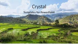  Presentation with philippines culture rice terraces - Audience pleasing theme consisting of rice terraces in the philippines backdrop and a light blue colored foreground