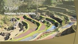  Presentation with rice terraces - Colorful PPT layouts enhanced with rice terraces of yuanyang in yunnan china backdrop and a gray colored foreground