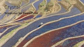  Presentation with rice terraces - Colorful slide set enhanced with rice terraces of yuanyang in yunnan china backdrop and a coral colored foreground