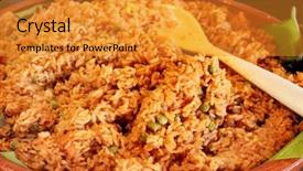  Presentation with plant breeding in rice - PPT theme featuring rice with a spoon background and a gold colored foreground