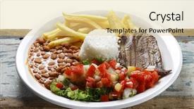  Presentation with beans - Audience pleasing presentation design consisting of rice with beans and meat backdrop and a blonde colored foreground