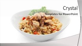  Presentation with cabbage - Slide deck consisting of rice with chicken slice cabbage background and a white colored foreground