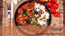  Presentation with lentils - Colorful PPT theme enhanced with rice with lentils and vegetables backdrop and a  colored foreground